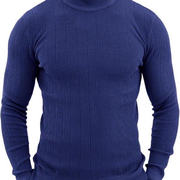 Luxurious Men's Slim Fit Mock Turtleneck - Soft Knit Pullover for Stylish Looks - Picture 1 of 5